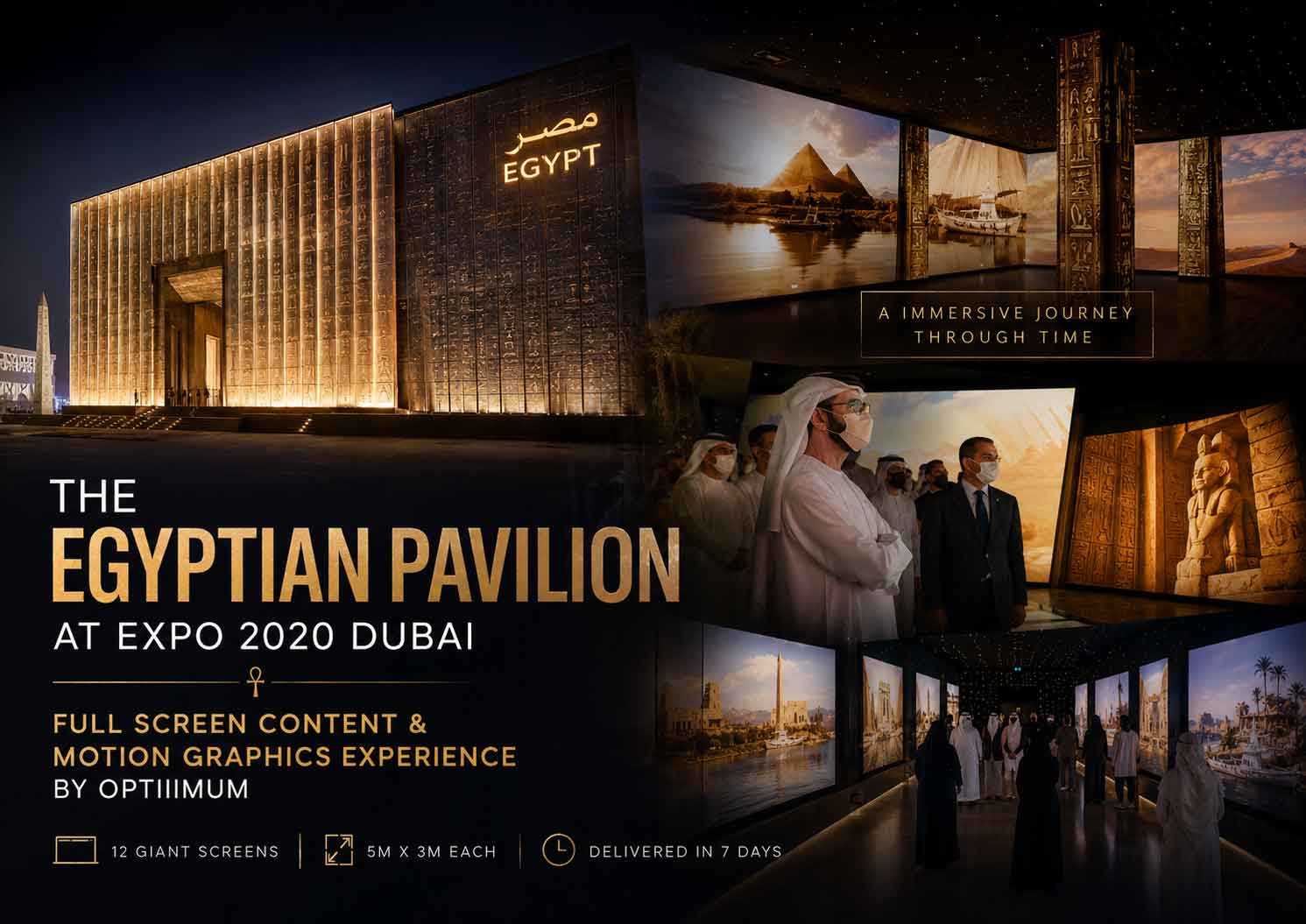 Egypt Pavilion · Expo 2020 Dubai — full screen content for ~12 large screens, in 7 days. cover