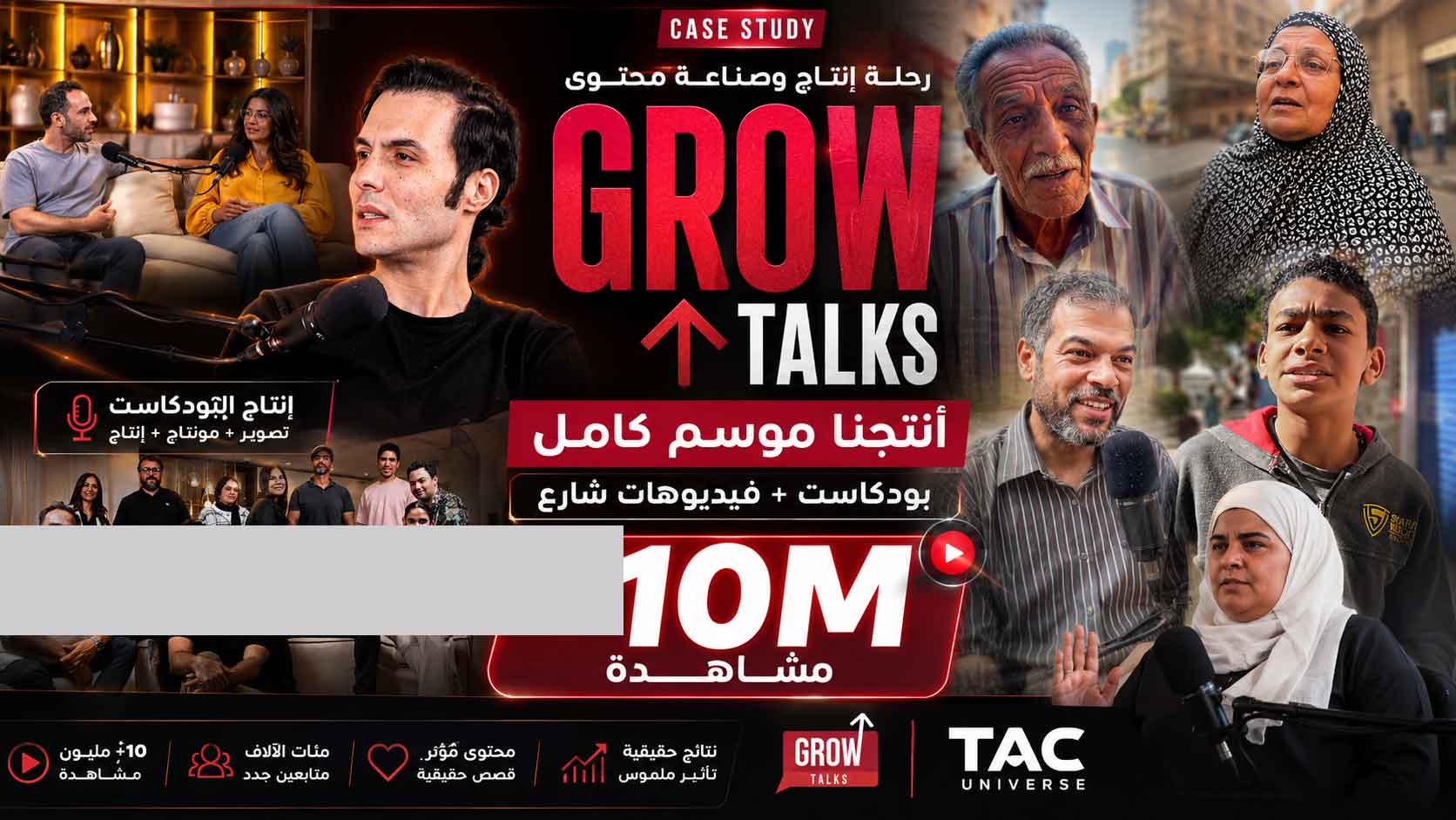 Grow Talks — a full podcast season + street reviews delivering 10M+ views. cover