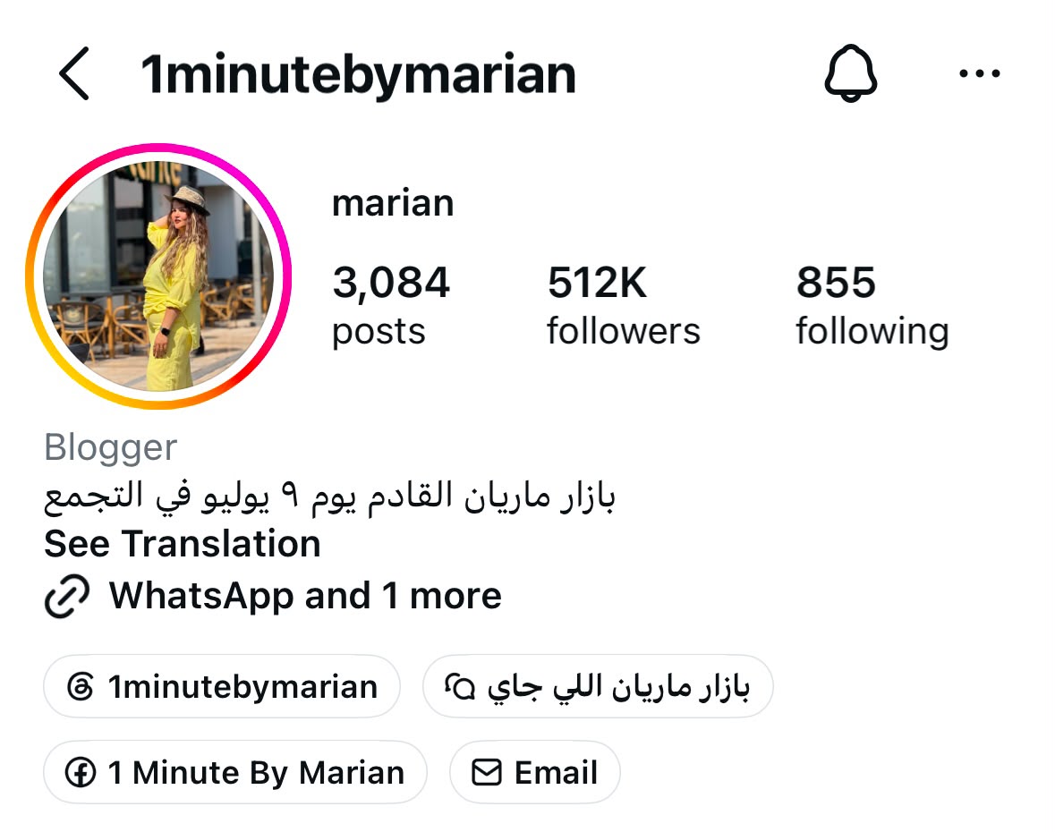 1minutebymarian — 512K متابع